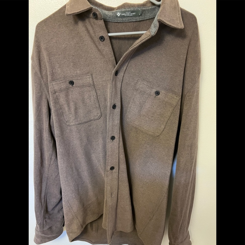 Mens large beige sweater shirt from sams club never worn